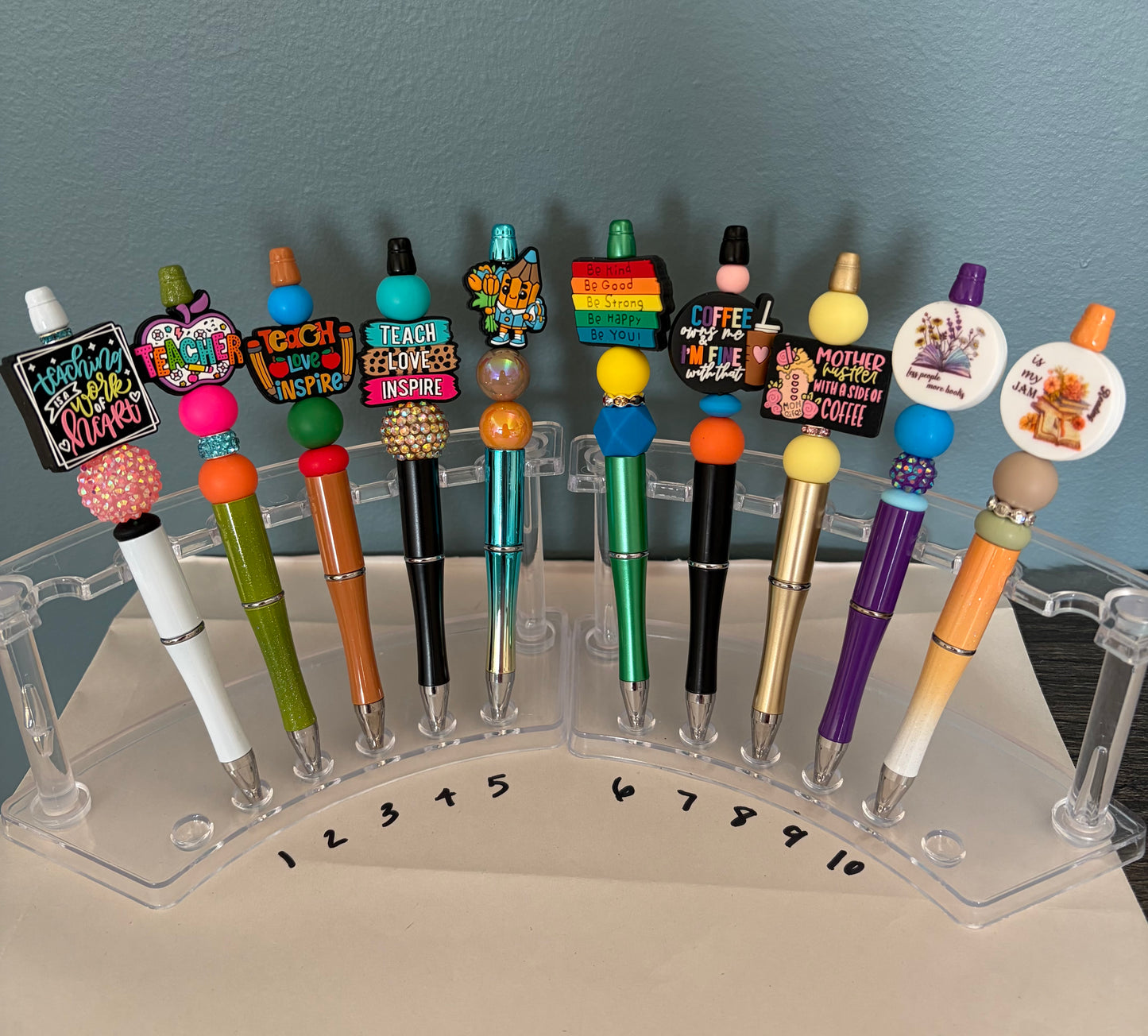 Beaded Pens (Teacher/Coffee/Book)