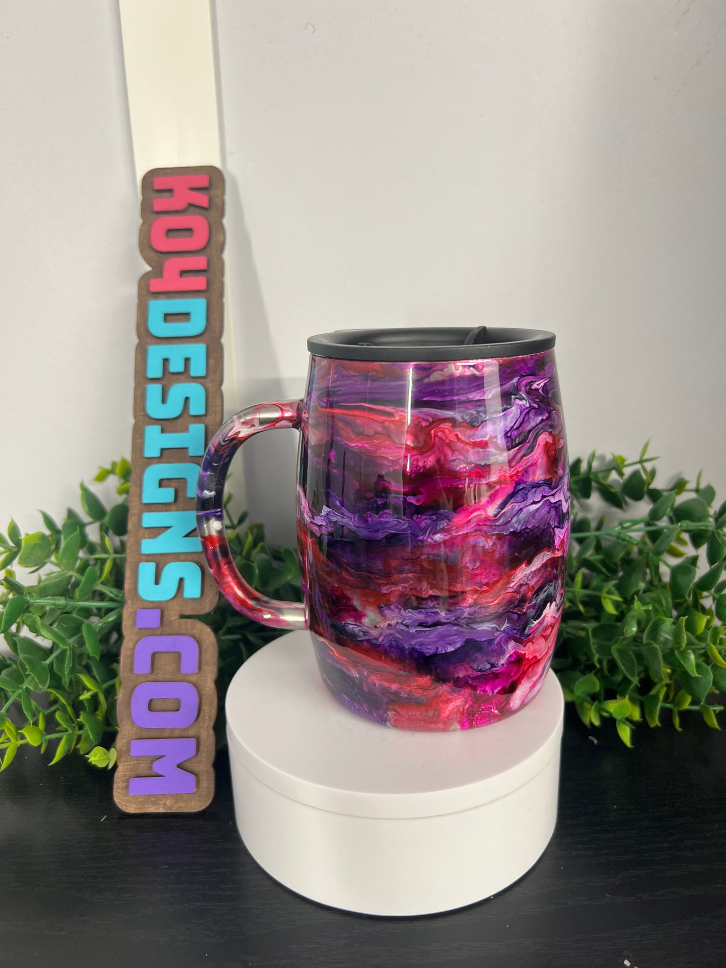 14oz Mug - Purples/Pinks Ink Swirl