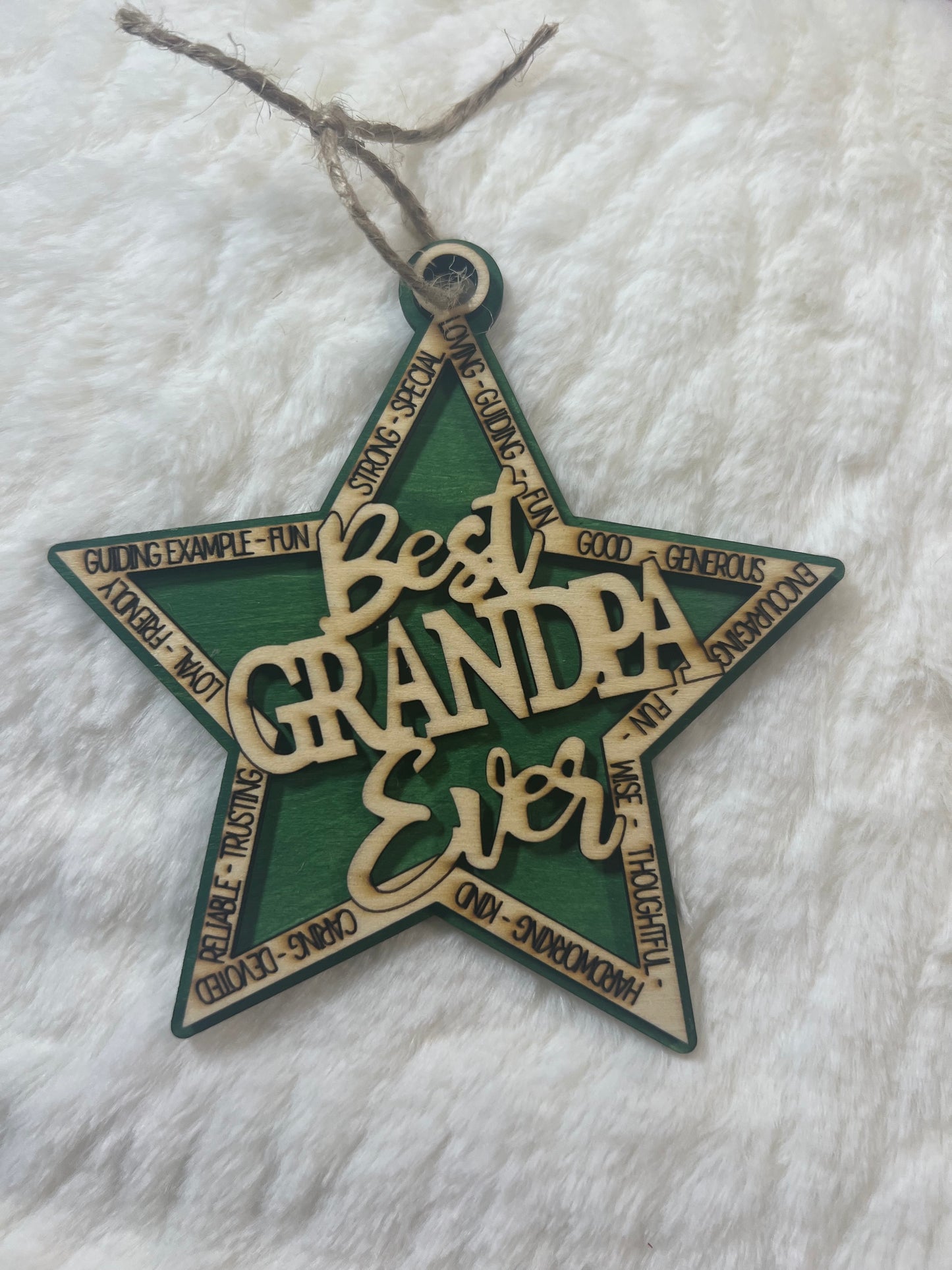 4.5”x 4” Best Grandpa Ever Ornament