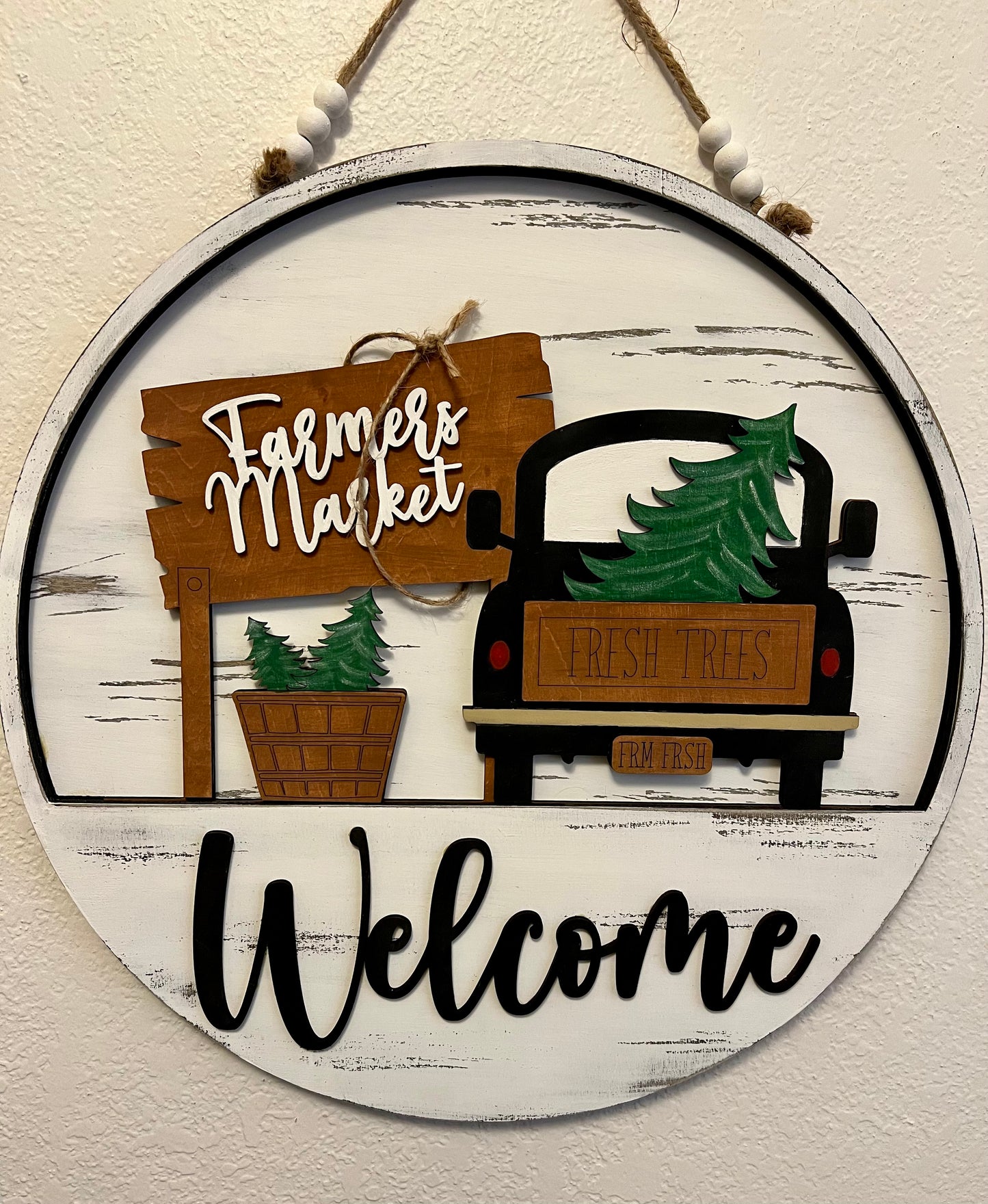 Interchangeable Welcome Door Hanger + Farmers Market Truck add-on insert
