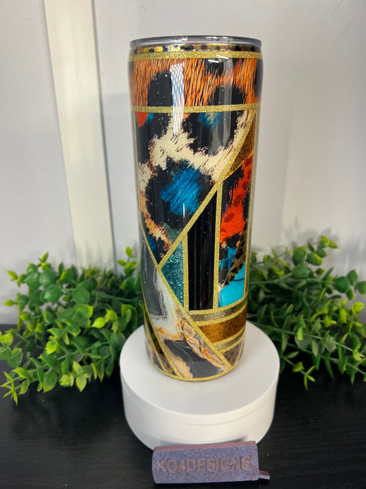 20oz Skinny - Animal print vinyl & pinstriping