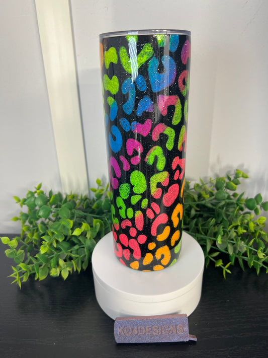 20oz skinny - Neon Leopard/Cheetah Print