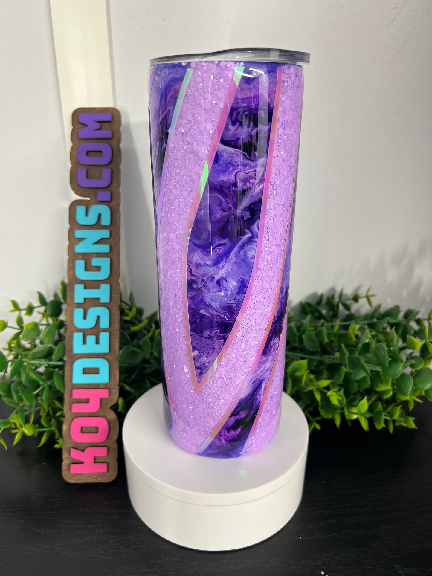20oz Skinny Tumbler - Purple Twisted Chaos