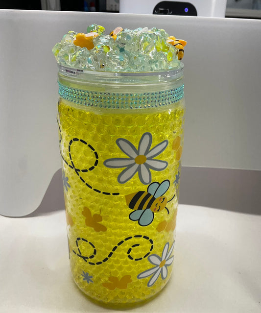 16oz Acrylic Snowglobe Cup - Bee
