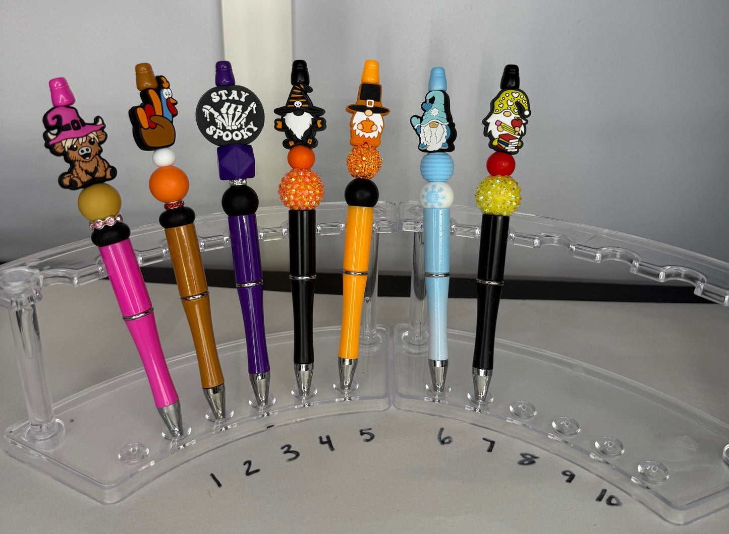 Beaded Pens (Halloween/Fall/Autumn/Thanksgiving/Gnomes)