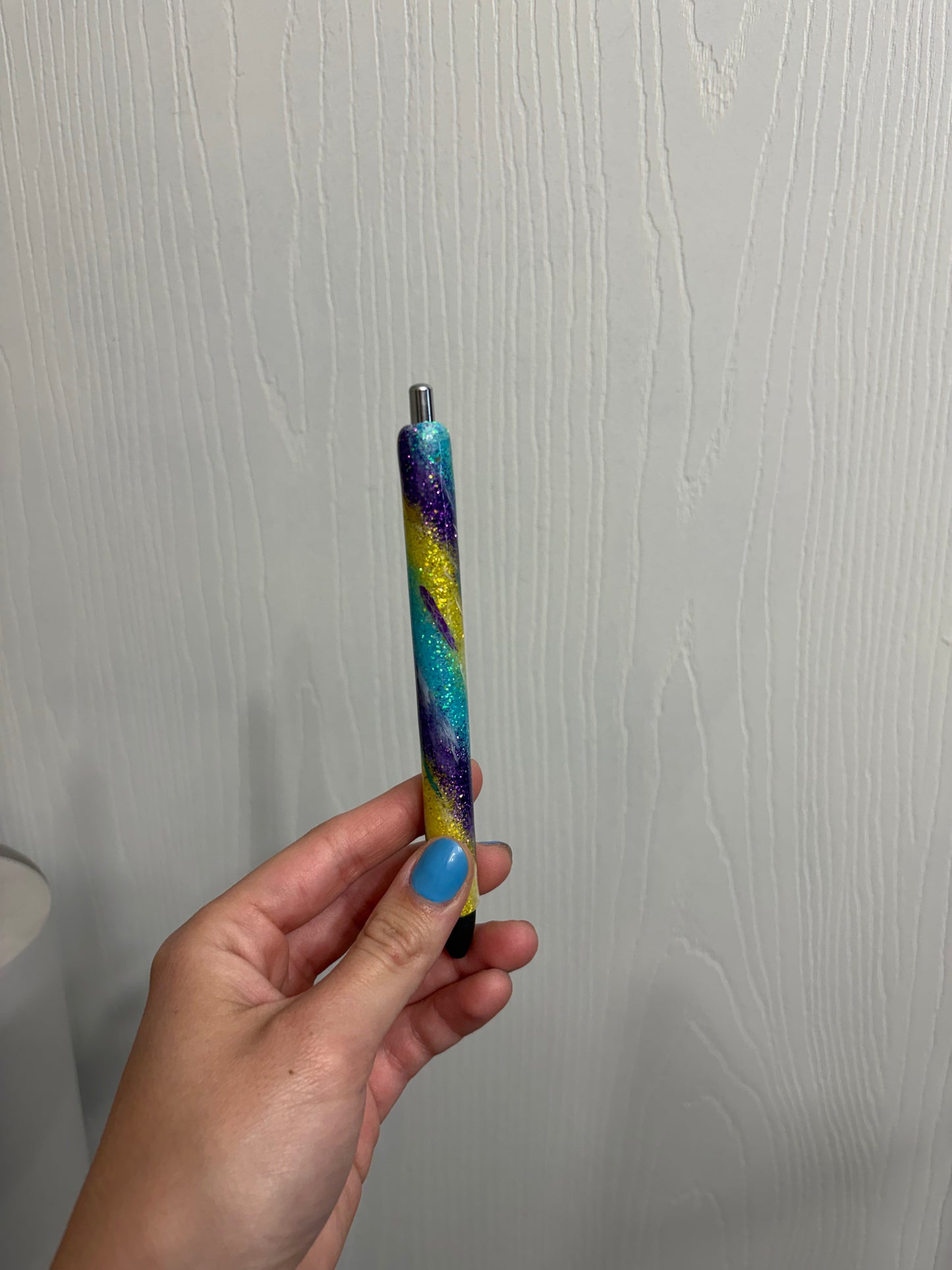 Glitter ink pen - teal/blue/yellow/purple