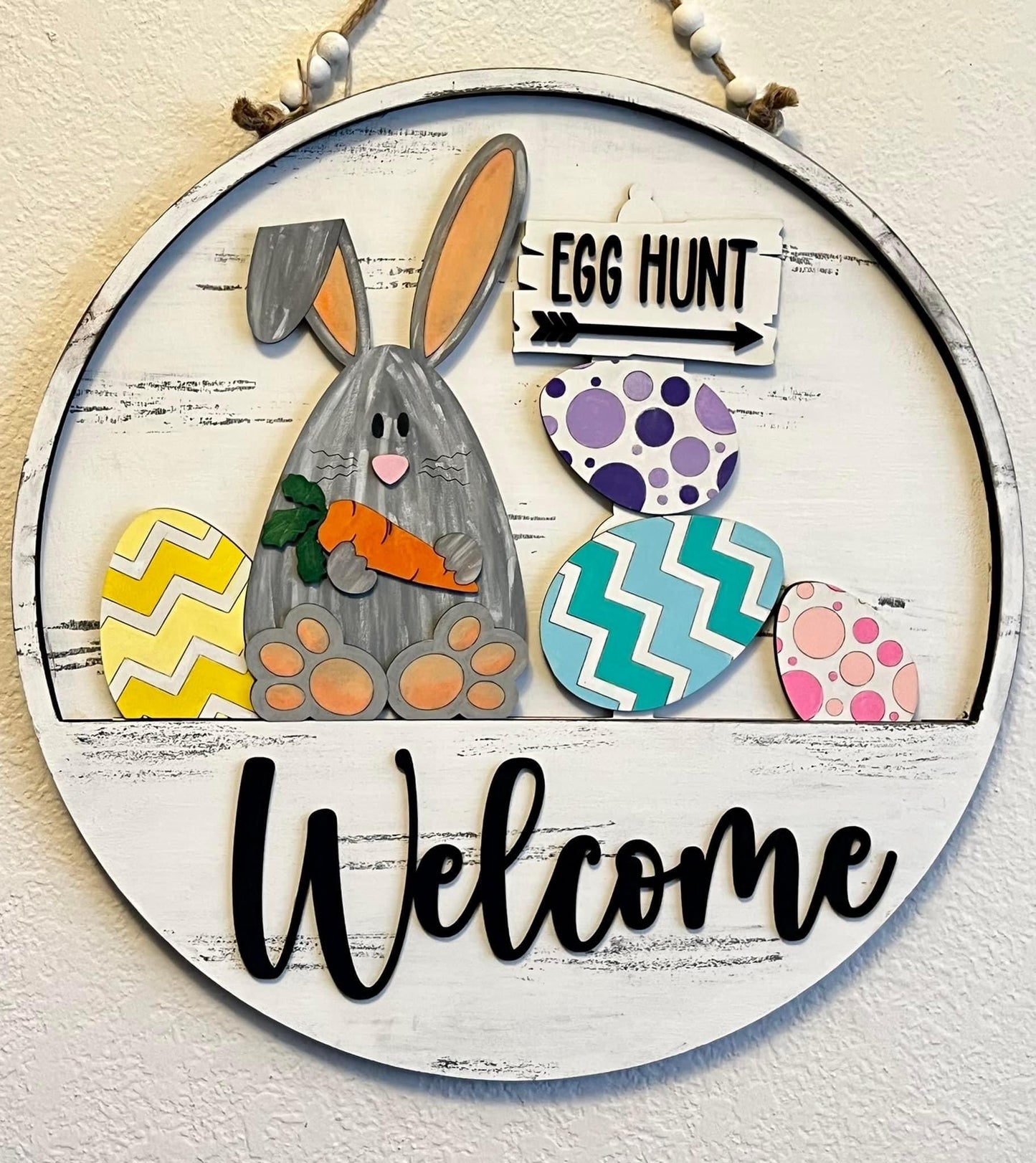 Interchangeable Welcome Door Hanger + Easter Egg Hunt add-on insert