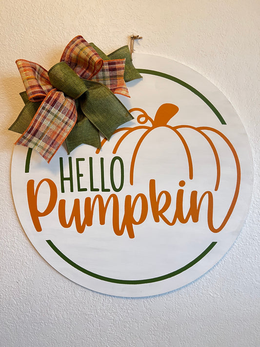 3D Hello Pumpkin Ghost Door Hanger