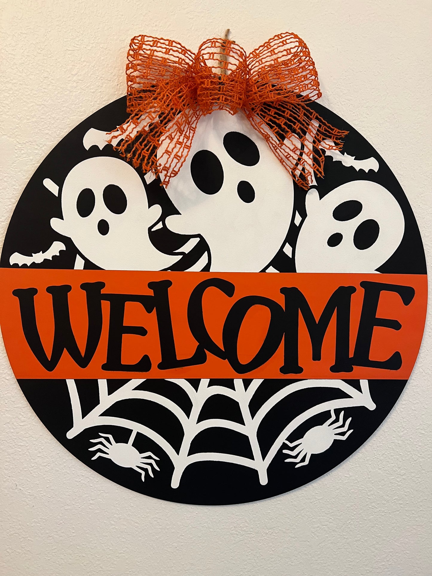 3D Welcome Halloween Ghost Door Hanger