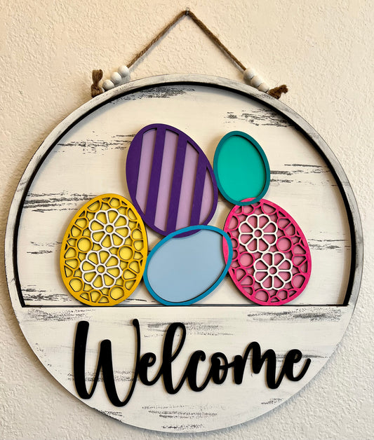 Interchangeable Welcome Door Hanger + Easter Eggs add-on insert