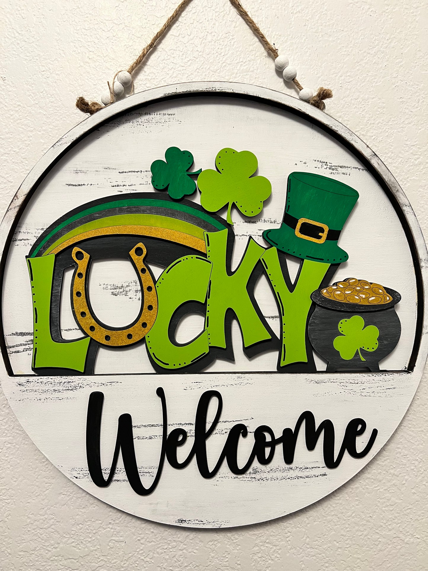 Interchangeable Welcome Door Hanger + St. Patrick’s Day Lucky add-on insert