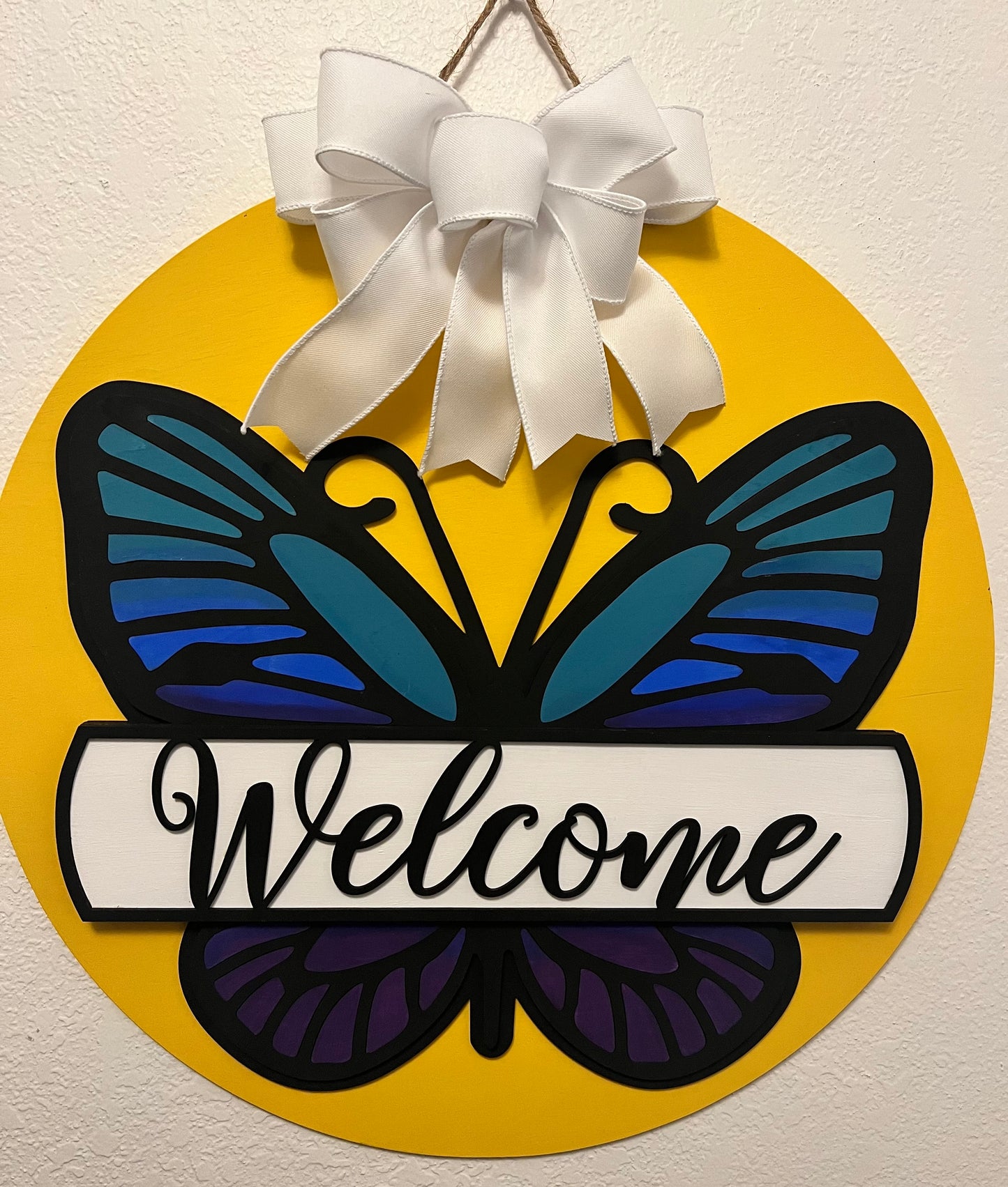 3D Butterfly Welcome Door Hanger