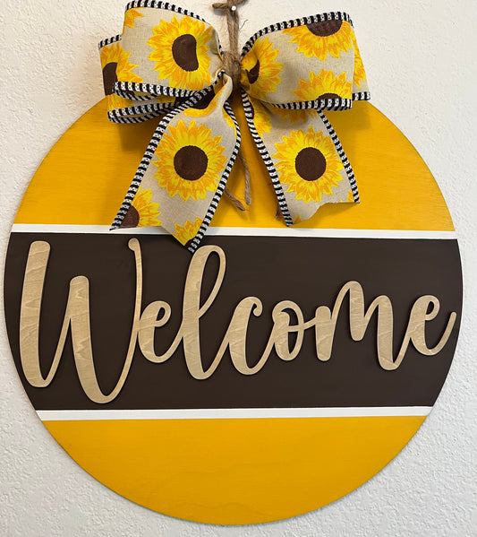 3D Welcome Sunflower Door Hanger